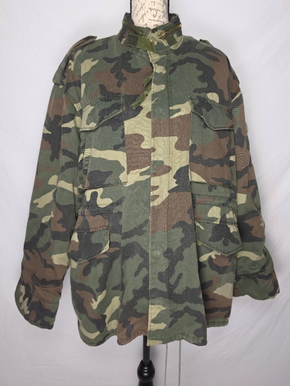Vintage Winchester Woodland Camo Field Coat Lined Hunting Jacket XL